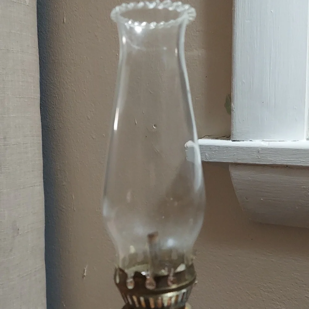 8 inch Lamplight Farms #2 Oil Lamp Clear Glass Ball Made In Italy